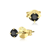 Gold Plate Round Shaped CZ Earring Silver ECS-01-3-GP